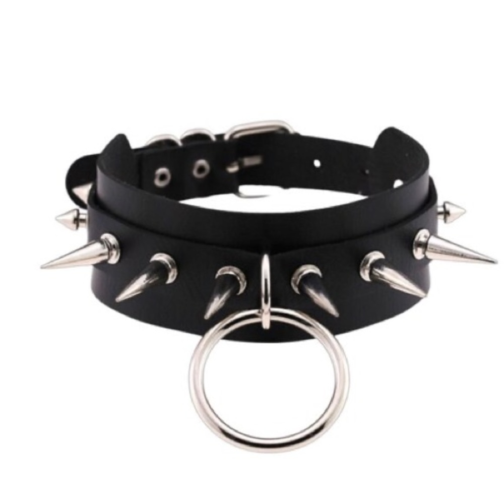 Necklace PU Leather Black Goth Punk Rock Choker Necklaces For Women